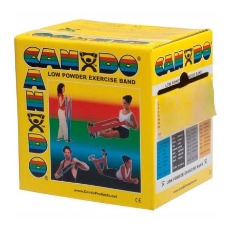 Fabrication Enterprises CanDo Low Powder Exercise Band, Yellow, 50 Yard Roll, 1 Roll/Box 1213246